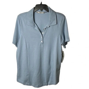 Blue polo shirt,golf,cotton women XL ,blue, Nwt, vintage,exc new condition